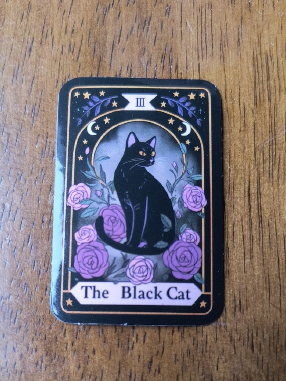 The Black Cat Decorative Pin - Black and Purple